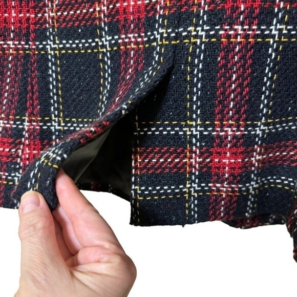 Talbots Aberdeen Blazer Jacket Wool Blend Red/Black Plaid Tailored Womens Sz 16 - Picture 4 of 12